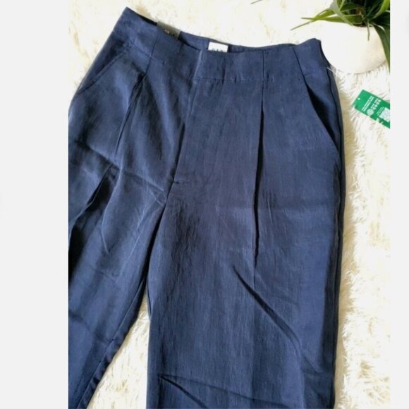 GAP SoftSuit High Rise Wide Leg Tencel Pants Navy Blue Size 14 RT$90 #404698 NEW - Picture 8 of 10